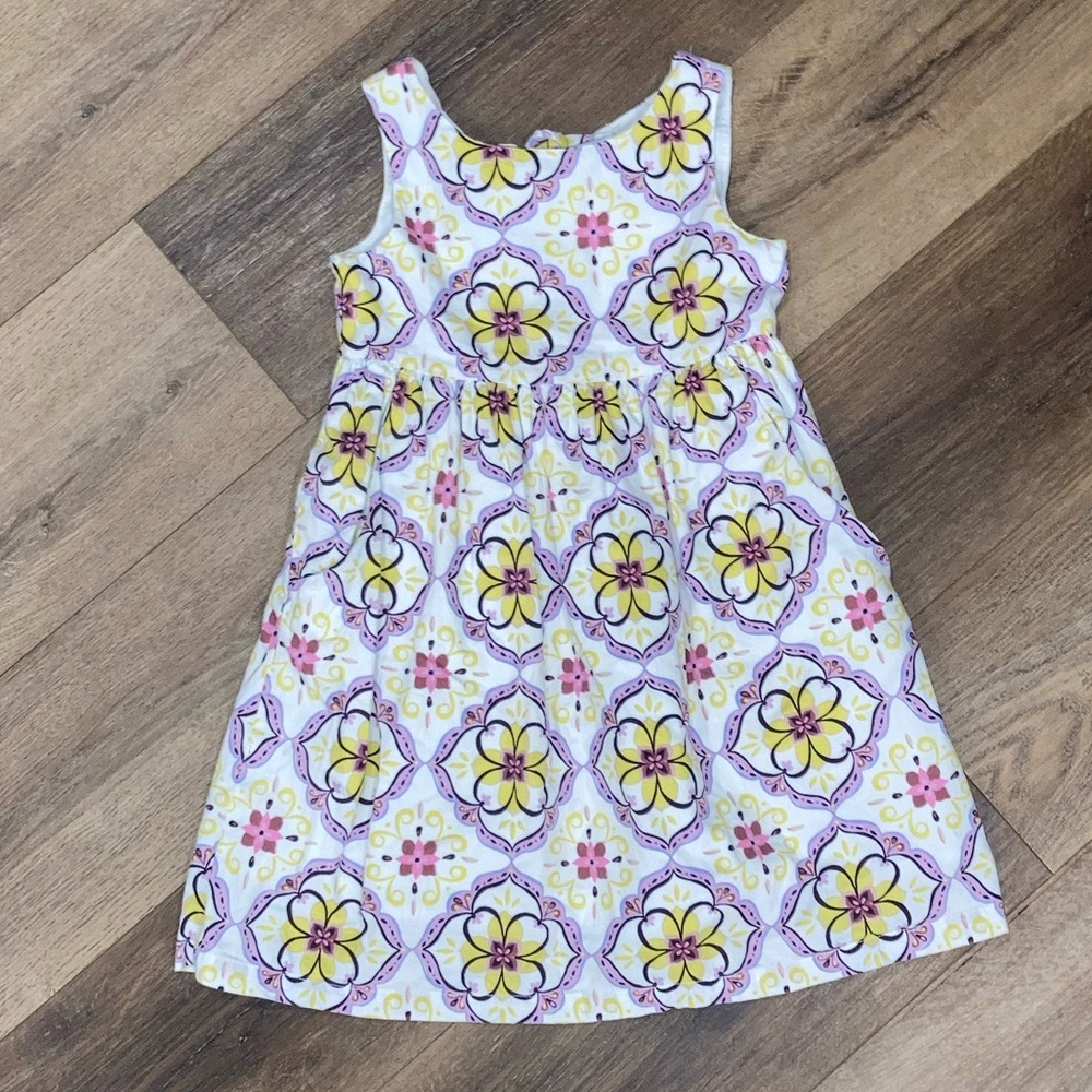 Tea Collection Floral Dress Cut Out Back Tie Summer Outfit Size 6 Girl